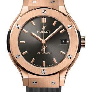 Hublot Classic Fusion Racing Grey King Gold Watch - 38 mm - Gray Dial - Gray Lined Rubber Strap-565.OX.7081.RX