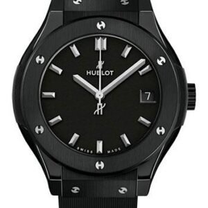 Hublot Classic Fusion Black Magic Watch - 33 mm - Black Dial - Black Lined Rubber Strap-581.CM.1171.RX
