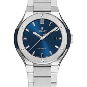 Hublot Classic Fusion Blue Titanium Bracelet Watch-585.NX.7170.NX