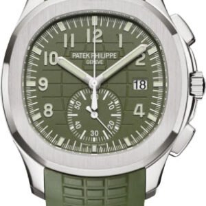Patek Philippe Aquanaut Chronograph 42.2 mm White Gold Khaki Green Dial - 5968G-010