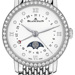 Blancpain Villeret Quantieme Phases de Lune Steel Diamond Ladies Watch - 6106 4628 MMB
