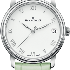 Blancpain Villeret Women Date Ultra-Slim Green Alligator Ladies Watch - 6127 1127 95A