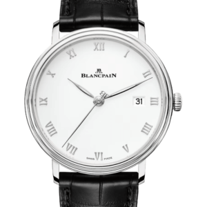 Blancpain Villeret Ultraplate Date Steel Ultra-Slim Black Alligator Men's Watch - 6224 1127 55B