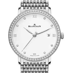Blancpain Villeret Ultraplate Date Steel Diamond Ultra-Slim Men's Watch - 6224 4628 MMB