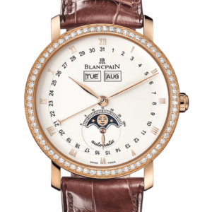 Blancpain Villeret Quantieme Complet Red Gold Diamond Alligator Men's Watch - 6263 2942 55B