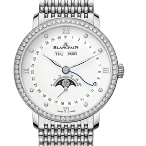 Blancpain Villeret Quantieme Complet Diamond Mille Mailles Steel Men's Watch - 6264 4628 MMB