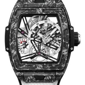 Hublot Spirit of Big Bang Tourbillon Carbon White Watch - 42 mm - Sapphire Dial - Black and White Rubber Strap Limited Edition of 100-645.QW.2012.RW