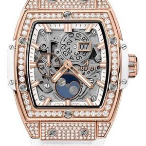 Hublot Big Bang Moonphase King Gold White Pave Watch-647.OE.2080.RW.1604