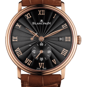 Blancpain Villeret Ultraplate Power Reserve Red Gold Black Dial Alligator Men's Watch - 6606 3630 55B