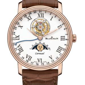 Blancpain Villeret Carrousel Phases de Lune Red Gold Alligator Men's Watch - 6622L 3631 55B