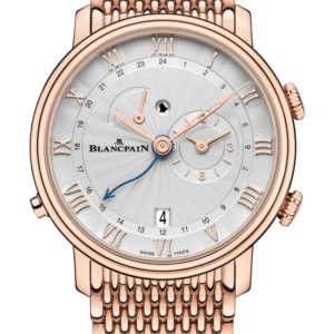Blancpain Villeret Reveil GMT Red Gold Mille Mailles Men's Watch - 6640 3642 MMB