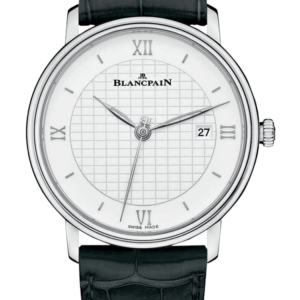 Blancpain Villeret Ultraplate Date 40mm White Graph Black Alligator Men's Watch - 6651 1143 55B