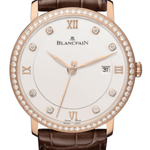 Blancpain Villeret Ultraplate Date 40mm Diamond Red Gold Alligator Men's Watch - 6651 2987 55B