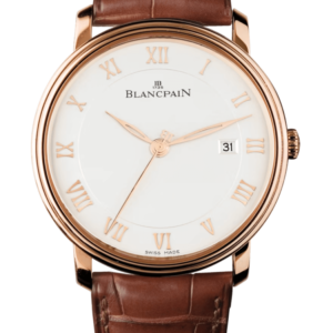 Blancpain Villeret Ultraplate Date 40mm Opaline Red Gold Alligator Men's Watch - 6651 3642 55B