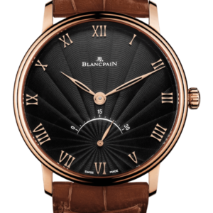 Blancpain Villeret Ultraplate Retrograde Black Dial Red Gold Alligator Men's Watch - 6653 3630 55B