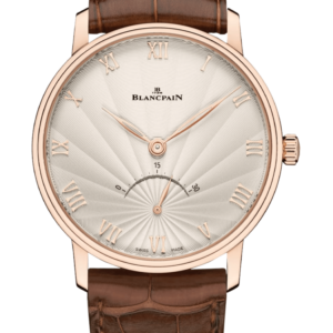 Blancpain Villeret Ultraplate Retrograde Opaline Red Gold Alligator Men's Watch - 6653 3642 55A