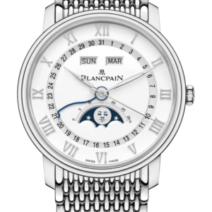Blancpain Villeret Quantieme Complet Mille Mailles Steel Men's Watch - 6654A 1127 MMB