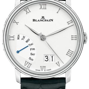 Blancpain Villeret Grande Date Jour Retrograde Black Alligator Men's Watch - 6668 1127 55B