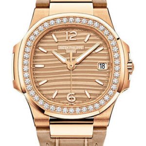 Patek Philippe Nautilus Date Sweep Seconds - 32 mm - Rose Gold - Golden Dial - 7010R-012