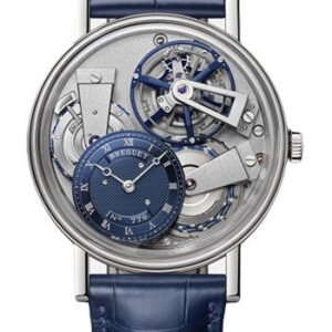 Breguet Tradition 7047 - Platinum Case - Skeleton Dial - Blue Leather Strap - 7047PT/1Y/9ZU