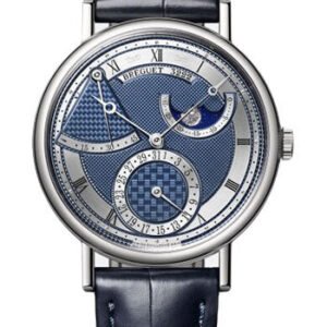 Breguet Classique 7137 - White Gold Case - Silver And Blue Dial - Blue Leather Strap - 7137BB/Y5/9VU