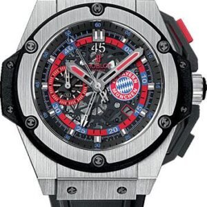 Hublot King Power Bayern Munich Watch - 48 mm Titanium Case - Red and Blue Logo Dial - Black and Red Rubber Strap Limited Edition of 200-716.NX.1129.RX.BYM12