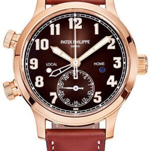 Patek Philippe Complications Calatrava Pilot Travel Time - 37.5mm - Rose Gold - Brown Sunburst Dial - 7234R-001