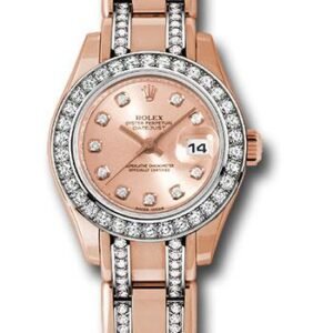 Rolex Everose Gold Lady-Datejust Pearlmaster 29 Watch - 34 Diamond Bezel - Pink Diamond Dial - 80285.74945 pchd