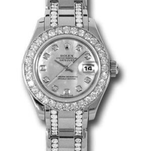 Rolex White Gold Lady-Datejust Pearlmaster 29 Watch - 32 Diamond Bezel - Mother-Of-Pearl Diamond Dial - 80299.74949 md