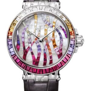 Breguet Marine Haute Joaillerie 9509 Ruby Poseidonia - White Gold Case - Mother-Of-Pearl Dial - Black Leather Strap - 9509BB/5R/984/RD0R