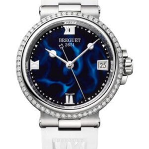 Breguet Marine Dame 9518 - Steel Case - Blue Dial - White Rubber Strap - 9518ST/E2/584/D000