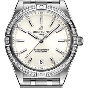 Breitling Chronomat Automatic 36 Watch - Stainless Steel (Gem-set) - White Diamond Dial - Metal Bracelet - A10380591A1A1