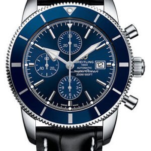 Breitling Superocean Heritage II Chronograph 46 Watch - Steel Case - Gun Blue Dial - Black Croco Strap - A1331216/C963/761P/A20D.1