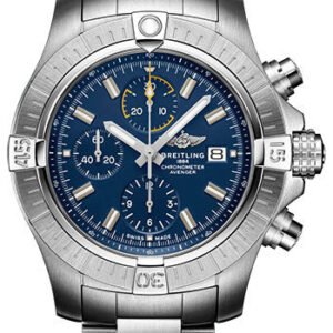 Breitling Avenger Chronograph 45 Watch - Stainless Steel - Blue Dial - Metal Bracelet - A13317101C1A1