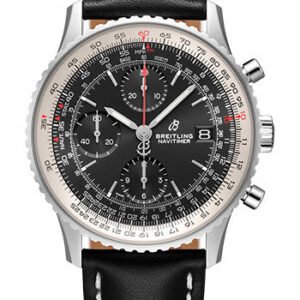 Breitling Navitimer Chronograph 41 Watch - Steel - Black Dial - Black Leather Strap - Folding Buckle - A13324121B1X2