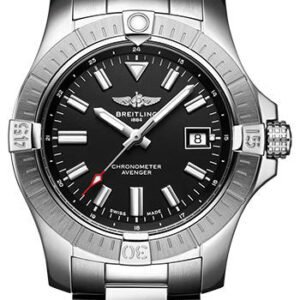 Breitling Avenger Automatic 43 Watch - Stainless Steel - Black Dial - Metal Bracelet - A17318101B1A1