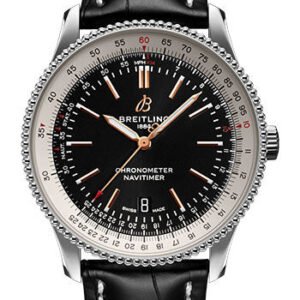 Breitling Navitimer Automatic 41 Watch - Steel - Black Dial - Black Croco Strap - Tang Buckle - A17326211B1P1