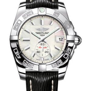 Breitling Galactic 36 Automatic Watch - Steel - Pearl Dial - Black Sahara Strap - A3733012/A716/213X/A16BA.1