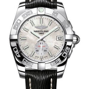 Breitling Galactic 36 Automatic Watch - Steel - Mother-Of-Pearl Dial - Black Sahara Strap - A3733012/A788/213X/A16BA.1
