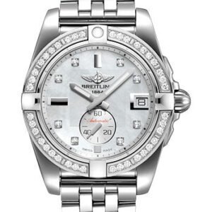 Breitling Galactic 36 Automatic Watch - Steel - Pearl Diamond Dial - Steel Bracelet - A37330531A1A1
