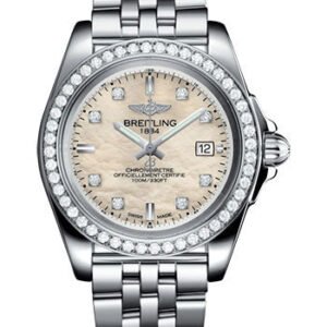 Breitling Galactic 32 Sleek Watch - Steel - Mother-Of-Pearl Diamond Dial - Steel Bracelet - A71330531A1A1