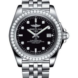 Breitling Galactic 32 Sleek Watch - Stainless Steel - Black Dial - Metal Bracelet - A71330531B1A1