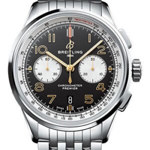 Breitling Premier B01 Chronograph 42 Norton Watch - Steel - Black Dial - Steel Bracelet - AB0118A21B1A1