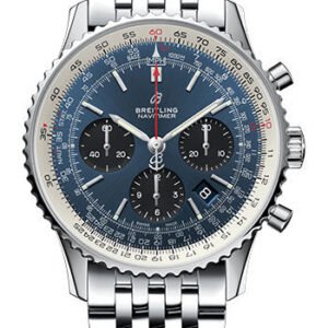 Breitling Navitimer 1 B01 Chronograph 43 Watch - Steel Case - Mercury Silver Dial - Steel Pilot Bracelet - AB0121211C1A1