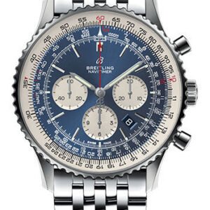 Breitling Navitimer 1 B01 Chronograph 46 Watch - Steel Case - Aurora Blue Dial - Steel Navitimer Bracelet - AB0127211C1A1
