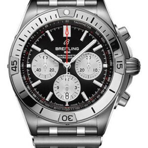 Breitling Chronomat B01 42 Watch - Stainless Steel - Black Dial - Metal Bracelet - AB0134101B1A1