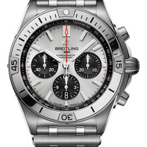 Breitling Chronomat B01 42 Watch - Stainless Steel - Silver Dial - Metal Bracelet - AB0134101G1A1