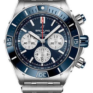 Breitling Super Chronomat B01 44 Watch - Stainless Steel - Blue Dial - Metal Bracelet - AB0136161C1A1