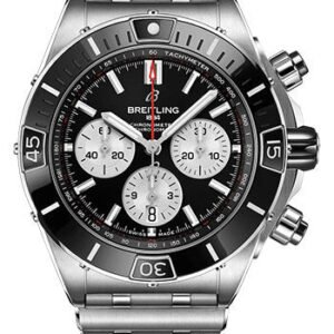 Breitling Super Chronomat B01 44 Watch - Stainless Steel - Black Dial - Metal Bracelet - AB0136251B1A1