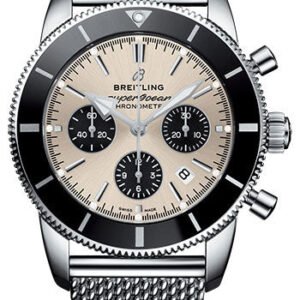 Breitling Superocean Heritage II B01 Chronograph 44 Watch - Steel Case - Silver Dial - Steel Aero Classic Bracelet - AB0162121G1A1